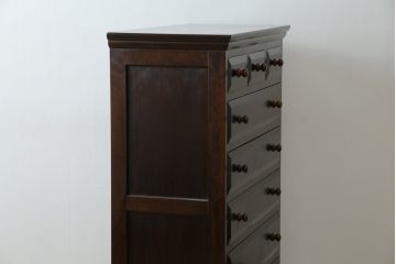 中古　特注品　松本民芸家具　整理タンス　シックで上品な佇まいが魅力的なチェスト(洋服タンス、衣装たんす、引き出し)(R-079211)
