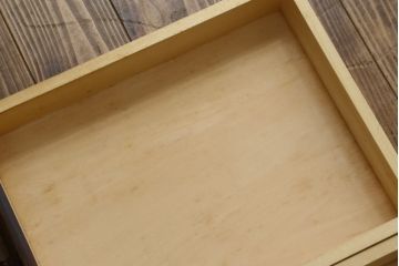 中古　北海道民芸家具　シックで落ち着いた色味と上質な木の風合いが魅力の文机(座机、ローテーブル、作業台、ワークデスク、在宅用、在宅ワーク用)(R-079214)