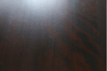中古　北海道民芸家具　シックで落ち着いた色味と上質な木の風合いが魅力の文机(座机、ローテーブル、作業台、ワークデスク、在宅用、在宅ワーク用)(R-079214)