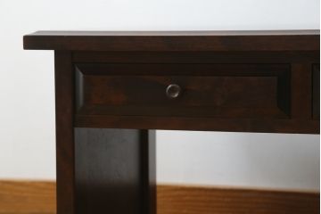 中古　北海道民芸家具　シックで落ち着いた色味と上質な木の風合いが魅力の文机(座机、ローテーブル、作業台、ワークデスク、在宅用、在宅ワーク用)(R-079214)