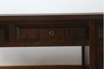 中古　北海道民芸家具　シックで落ち着いた色味と上質な木の風合いが魅力の文机(座机、ローテーブル、作業台、ワークデスク、在宅用、在宅ワーク用)(R-079214)