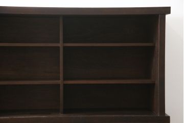 中古　希少な廃番品!!　タモ材　和モダンスタイルのお部屋とも相性抜群のシックな二段重ね水屋箪笥(収納棚、戸棚、食器棚、カップボード、キャビネット)(R-079215)