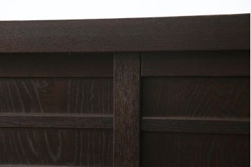 中古　希少な廃番品!!　タモ材　和モダンスタイルのお部屋とも相性抜群のシックな二段重ね水屋箪笥(収納棚、戸棚、食器棚、カップボード、キャビネット)(R-079215)