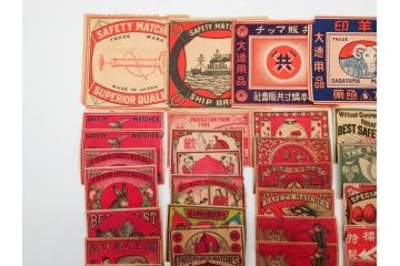 戦前　当時物　中国輸出用・日本など　大判マッチラベル65枚セット(燐寸、人物、動物、鳥、広告、商標、燐票、中華民国、日本東京武田商店、日本燐寸共販、行洋興泰)(R-079236)