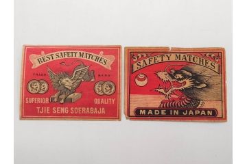 戦前　当時物　中国輸出用・日本など　大判マッチラベル65枚セット(燐寸、人物、動物、鳥、広告、商標、燐票、中華民国、日本東京武田商店、日本燐寸共販、行洋興泰)(R-079236)