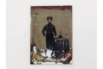 明治期　ガラス写真11点セット(硝子、古写真、ガラス乾板、ネガ、人物、着物、洋装、木箱付き)(R-079239)