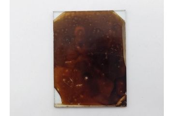 明治期　ガラス写真11点セット(硝子、古写真、ガラス乾板、ネガ、人物、着物、洋装、木箱付き)(R-079239)