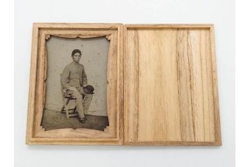 明治期　ガラス写真11点セット(硝子、古写真、ガラス乾板、ネガ、人物、着物、洋装、木箱付き)(R-079239)