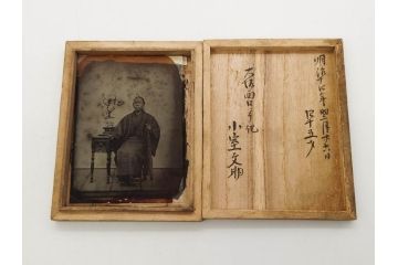 明治期　ガラス写真11点セット(硝子、古写真、ガラス乾板、ネガ、人物、着物、洋装、木箱付き)(R-079239)