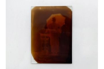 明治期　ガラス写真11点セット(硝子、古写真、ガラス乾板、ネガ、人物、着物、洋装、木箱付き)(R-079239)