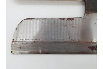 孝義銘　全長305mm　そば包丁(蕎麦包丁、蕎麦切り包丁、緬切り包丁、和包丁、庖丁、ナイフ、調理器具、日本製、木製カバー付き)(R-079240)