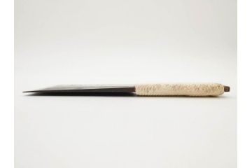 孝義銘　全長305mm　そば包丁(蕎麦包丁、蕎麦切り包丁、緬切り包丁、和包丁、庖丁、ナイフ、調理器具、日本製、木製カバー付き)(R-079240)