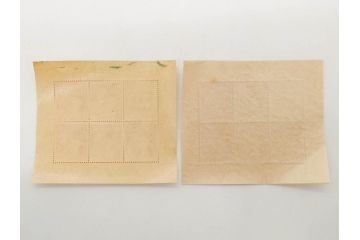 昭和期　未使用切手　郵政省　額面640円分　お年玉切手シート34枚(お正月、縁起物、龍虎の図、だるま、こけし、えびす、恵比寿、扇子、能面、日本郵便、郵便切手、うさぎと少女、翁の面、三番叟人形、三春駒、犬はりこ、記念切手、切手コレクション、印刷庁製造、昭和25・26・27・28・29・30・31・32・33・34年)(R-079242)