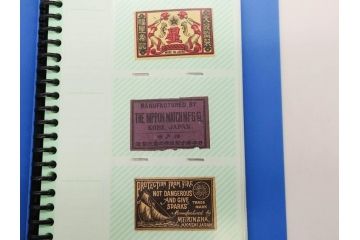 当時物　中国輸出用・日本など　マッチラベル186枚セット(マッチレッテル、マッチペーパー、燐寸、燐票、広告、商標、鐘、ベル、鹿、鳥居、戦車、馬蹄、手毬、象、ゾウ、鷲、ワシ、鶏、鶴、ツル、にわとり、ライオン、獅子、月、地球、富士山、船、ファイル付き)(R-079248)