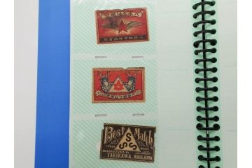 当時物　中国輸出用・日本など　マッチラベル165枚セット(マッチレッテル、マッチペーパー、燐寸、燐票、広告、商標、虎、猿、鷲、牛、大黒天、月、桜、日の丸、扇子、ライオン、獅子、鶴、ツル、馬蹄、龍、ハネボシ、鹿、和太鼓、ペガサス、日本製、ファイル付き)(R-079250)