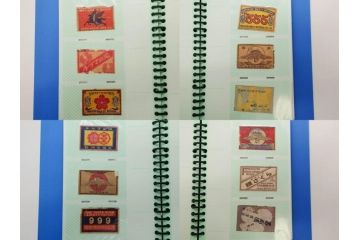 当時物　中国輸出用・日本など　マッチラベル165枚セット(マッチレッテル、マッチペーパー、燐寸、燐票、広告、商標、虎、猿、鷲、牛、大黒天、月、桜、日の丸、扇子、ライオン、獅子、鶴、ツル、馬蹄、龍、ハネボシ、鹿、和太鼓、ペガサス、日本製、ファイル付き)(R-079250)