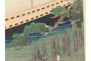 真作　揚州周延 「伊勢古市踊之図」　豊原国周筆 「潤色三十六花撰」　勝川春章画　版画3枚セット(絵画、木版画、多色摺り、久保丁亀鶴や米吉、着物、芸者、美人画、舞踊、屋形船)(R-079254)