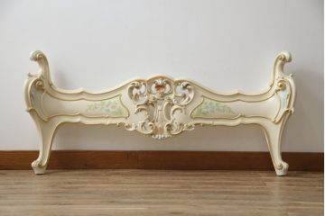 中古　イタリア高級家具　SILIK(シリック)　ロココ調　ヨーロピアンスタイルの空間を演出してくれるベッドフレーム(シングルサイズ)(R-079258)