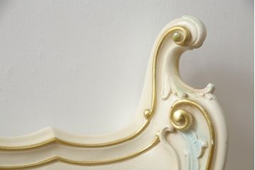 中古　イタリア高級家具　SILIK(シリック)　ロココ調　ヨーロピアンスタイルの空間を演出してくれるベッドフレーム(シングルサイズ)(R-079258)