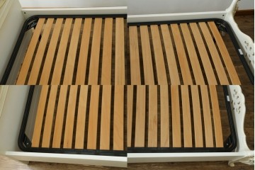 中古　イタリア高級家具　SILIK(シリック)　ロココ調　ヨーロピアンスタイルの空間を演出してくれるシングルサイズベッドフレーム　定価約85万円　(R-079258)