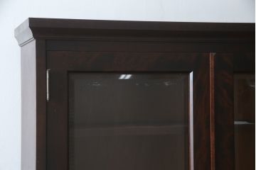 中古　北海道民芸家具　収納に便利な本棚付き!!　シックなビューローブックケース(ライティングビューロー、簿記机、引き出し、ブックシェルフ、本棚、飾り棚、収納棚、ワークデスク、在宅ワーク、在宅用)(定価約50万円)(R-079263)