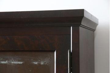 中古　北海道民芸家具　収納に便利な本棚付き!!　シックなビューローブックケース(ライティングビューロー、簿記机、引き出し、ブックシェルフ、本棚、飾り棚、収納棚、ワークデスク、在宅ワーク、在宅用)(定価約50万円)(R-079263)
