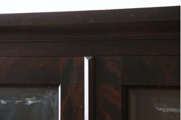 中古　北海道民芸家具　収納に便利な本棚付き!!　シックなビューローブックケース(ライティングビューロー、簿記机、引き出し、ブックシェルフ、本棚、飾り棚、収納棚、ワークデスク、在宅ワーク、在宅用)(定価約50万円)(R-079263)