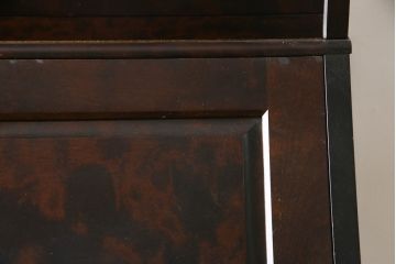 中古　北海道民芸家具　収納に便利な本棚付き!!　シックなビューローブックケース(ライティングビューロー、簿記机、引き出し、ブックシェルフ、本棚、飾り棚、収納棚、ワークデスク、在宅ワーク、在宅用)(定価約50万円)(R-079263)