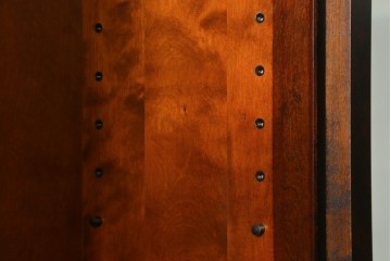 中古　北海道民芸家具　収納に便利な本棚付き!!シックなビューローブックケース　定価約50万円　(R-079263)