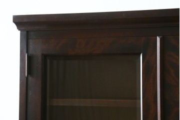 中古　北海道民芸家具　収納に便利な本棚付き!!シックなビューローブックケース　定価約50万円　(R-079263)