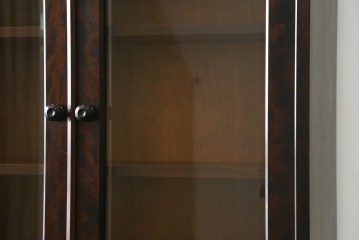 中古　北海道民芸家具　収納に便利な本棚付き!!シックなビューローブックケース　定価約50万円　(R-079263)