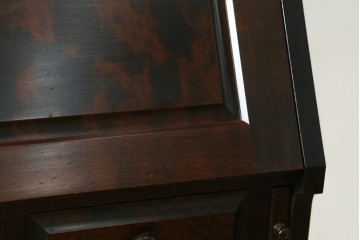中古　北海道民芸家具　収納に便利な本棚付き!!シックなビューローブックケース　定価約50万円　(R-079263)