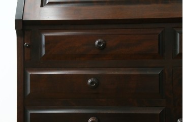 中古　北海道民芸家具　収納に便利な本棚付き!!シックなビューローブックケース　定価約50万円　(R-079263)