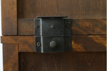 中古　北海道民芸家具　収納に便利な本棚付き!!シックなビューローブックケース　定価約50万円　(R-079263)