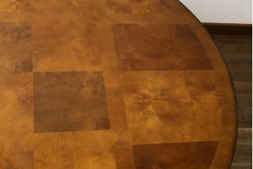 中古　特大!!　アメリカ最高級家具　Century Furniture(センチュリー・ファニチャー)　ノーフォーク(NORFOLK)　クラシカルで重厚な佇まいが魅力のラウンドペデスタルダイニングテーブル(丸テーブル、円卓、6人掛け、6P、4人掛け、4P、食卓)(定価推定約150万円前後)(R-079268)