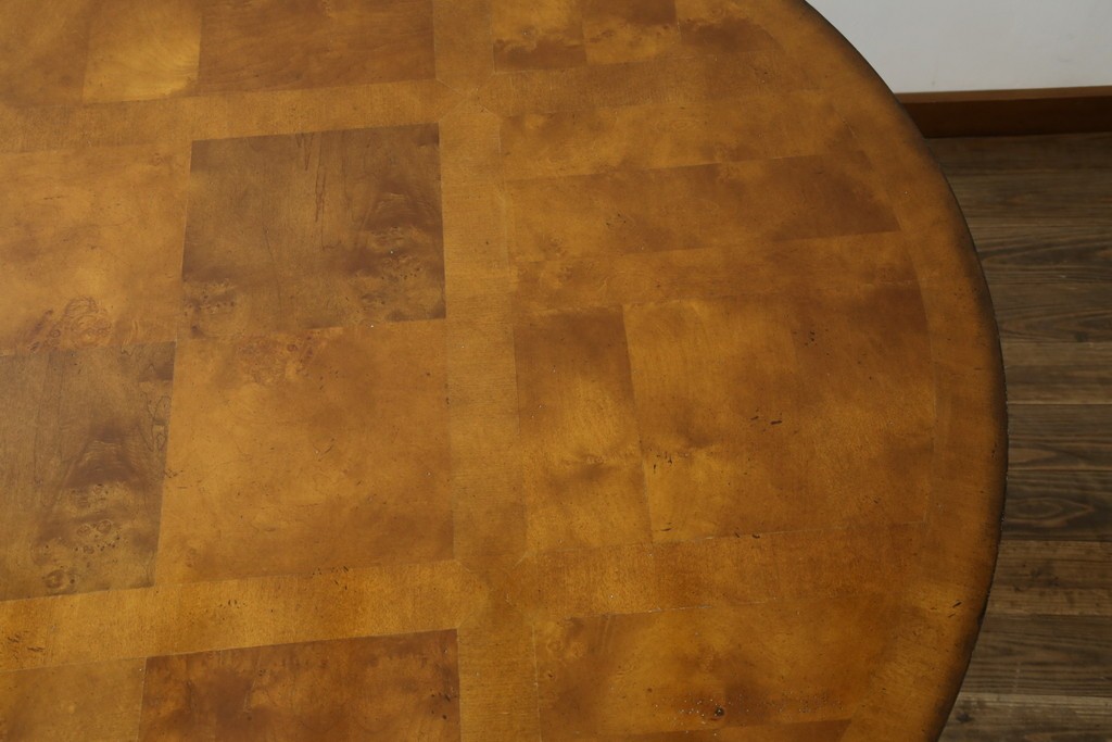 中古　特大!!　アメリカ最高級家具　Century Furniture(センチュリー・ファニチャー)　ノーフォーク(NORFOLK)　クラシカルで重厚な佇まいが魅力のラウンドペデスタルダイニングテーブル　定価推定約150万円前後　(R-079268)