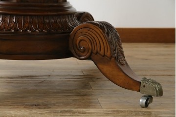 中古　特大!!　アメリカ最高級家具　Century Furniture(センチュリー・ファニチャー)　ノーフォーク(NORFOLK)　クラシカルで重厚な佇まいが魅力のラウンドペデスタルダイニングテーブル　定価推定約150万円前後　(R-079268)