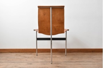 アメリカビンテージ　LAVERNE INTERNATIONAL社　3LCモデル　Tチェア　本革(レザー)　置いてあるだけで絵になるラウンジチェア　(R-079278)