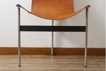 アメリカビンテージ　LAVERNE INTERNATIONAL社　3LCモデル　Tチェア　本革(レザー)　置いてあるだけで絵になるラウンジチェア(椅子、イス、イージーチェア、ヴィンテージ)(R-079279)