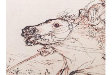 日本画家 右田年英　下絵(絵画、素描、デッサン、スケッチ、下書き、下描き、騎馬武者、合戦、海)(R-079284)