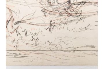 日本画家 右田年英　下絵(絵画、素描、デッサン、スケッチ、下書き、下描き、騎馬武者、合戦、海)(R-079284)