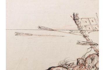 日本画家 右田年英　下絵(絵画、素描、デッサン、スケッチ、下書き、下描き、騎馬武者、合戦、海)(R-079284)