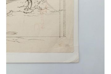 日本画家 右田年英　下絵(絵画、素描、デッサン、スケッチ、下書き、下描き、騎馬武者、合戦、海)(R-079284)