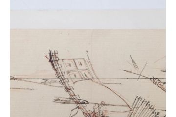 日本画家 右田年英　下絵(絵画、素描、デッサン、スケッチ、下書き、下描き、騎馬武者、合戦、海)(R-079284)