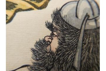 真作　月岡芳年　芳年略画 「鍾馗之夜這」　版画(絵画、木版画、多色摺り、神、道教、鬼、鯉のぼり)(R-079285)