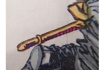 真作　月岡芳年　芳年略画 「鍾馗之夜這」　版画(絵画、木版画、多色摺り、神、道教、鬼、鯉のぼり)(R-079285)