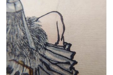 真作　月岡芳年　芳年略画 「鍾馗之夜這」　版画(絵画、木版画、多色摺り、神、道教、鬼、鯉のぼり)(R-079285)