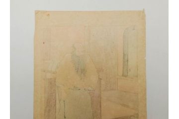日本画家 右田年英　随筆　版画4枚セット(絵画、木版画、多色摺り、六歌仙、茨木、帝劇、論語、加藤清正、猿曳、サル、)(R-079286)