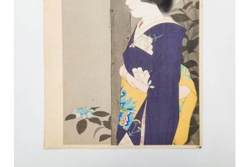 神保朋世　版画(絵画、木版画、多色摺り、美人画、着物、女性、落款)(R-079288)
