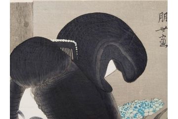 神保朋世　版画(絵画、木版画、多色摺り、美人画、着物、女性、落款)(R-079288)